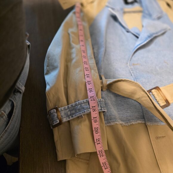 Do by Dee Ocleppo Julia Mixed Media Trench Coat NWT XL- All buttons removed - Picture 13 of 16